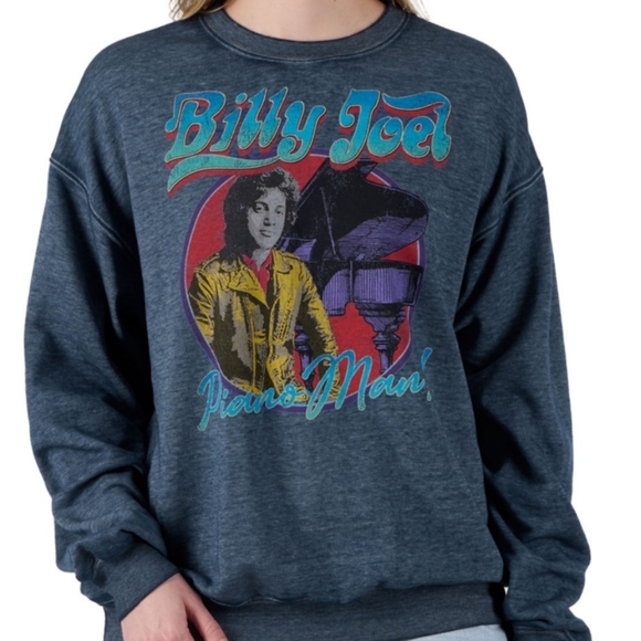 Billy Joel Graphic Sweatshirt - Blue - Picture 2 of 3